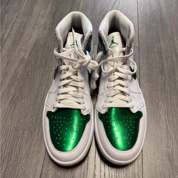 Air Jordan 1 High Golf Spikeless Shoes Metallic Green White DQ0660-130 Size 9